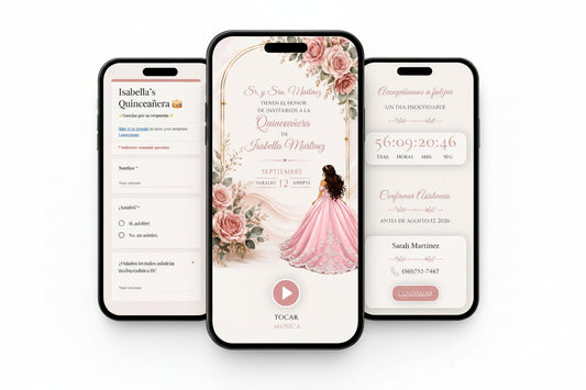 Sitio web todo en uno para invitaciones de quinceañera + confirmación de asistencia